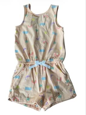 Cat & Jack Peach Tank Romper with Colorful Accents